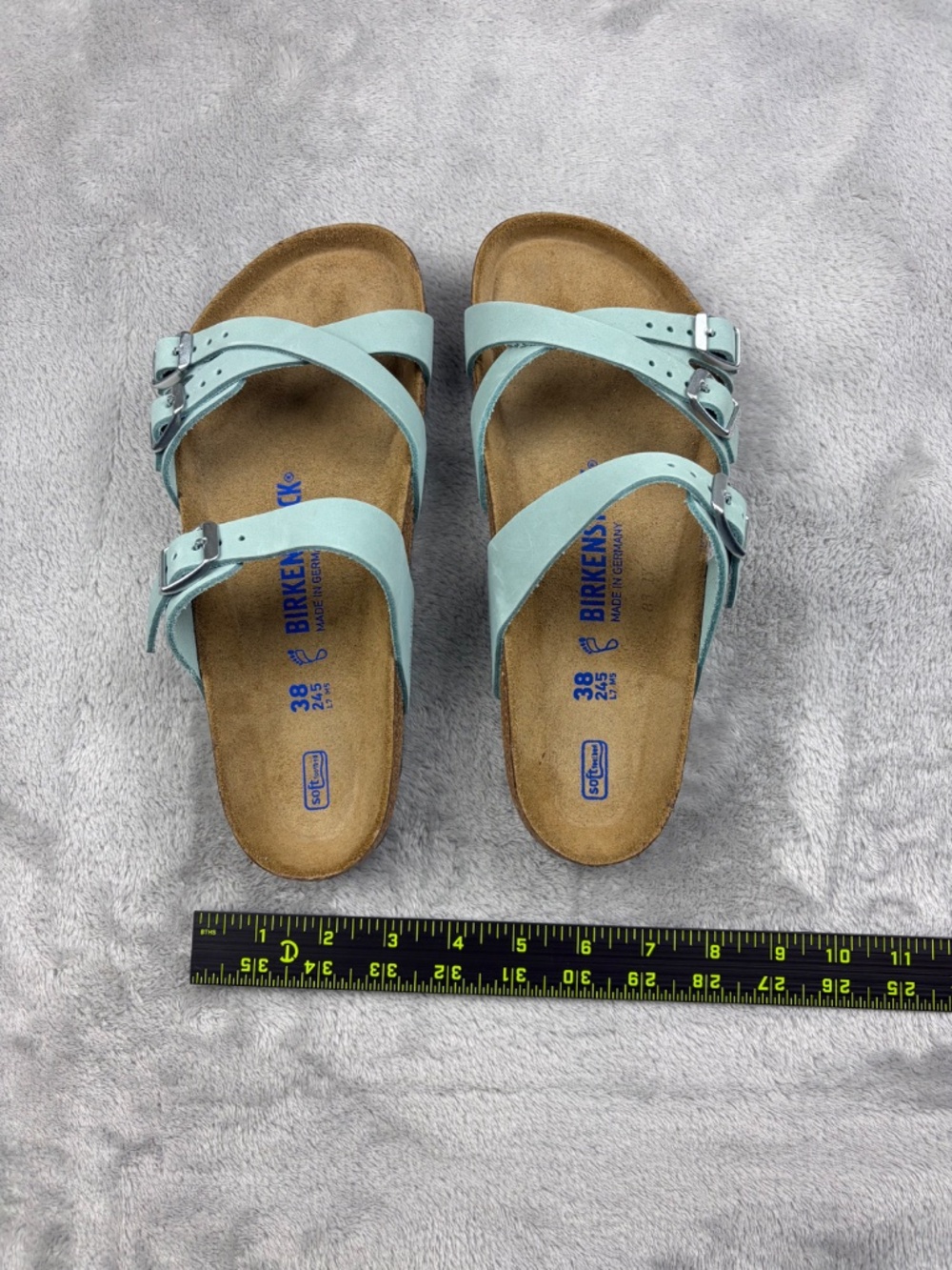 BIRKENSTOCK Soft Footbed 3-Strap Slide Sandals Women's Size 38 NEW - Picture 2 of 9